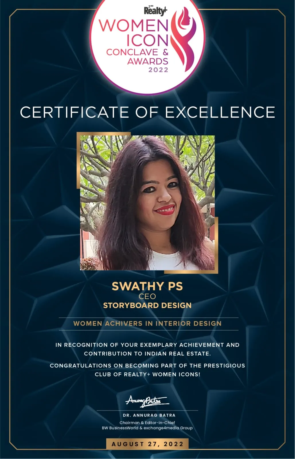 Interior design excellence recognition- Storeyboard Design